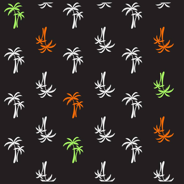 Beautiful seamless vector floral tropical pattern background with palm trees - Vector, Image