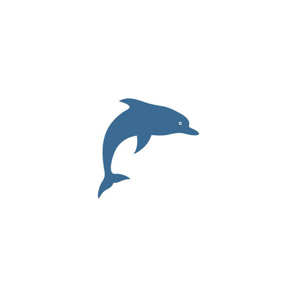 sininen delfiini valkoisella taustalla - Vektori, kuva