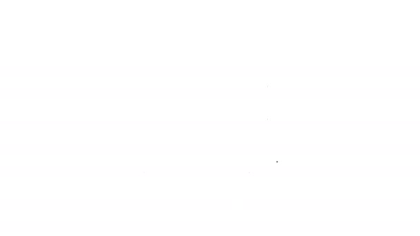 Schwarze Linie Mikrowellenherd Symbol isoliert auf weißem Hintergrund. Hausgeräte-Symbol. 4K Video Motion Grafik Animation - Filmmaterial, Video