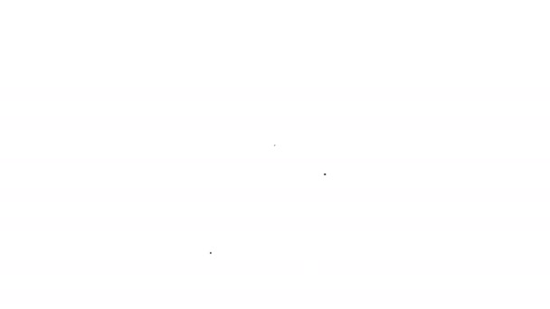 Zwarte lijn Het arrestatiebevel pictogram geïsoleerd op witte achtergrond. Aanhoudingsbevel, politierapport, dagvaarding. Gerechtigheid concept. 4K Video motion grafische animatie - Video