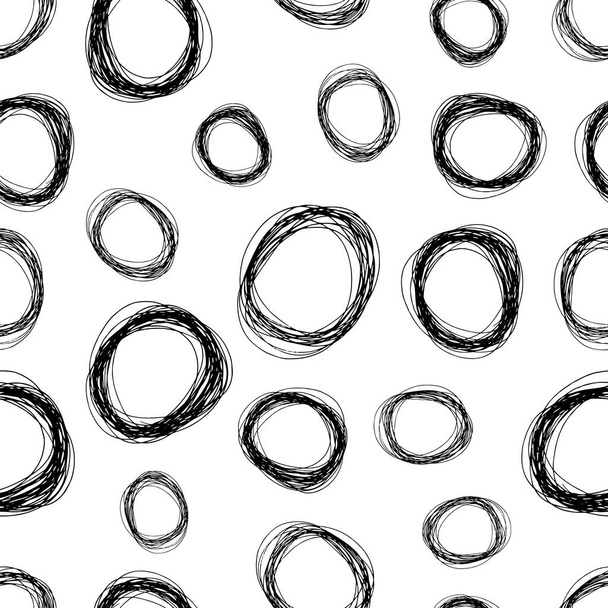 Seamless pattern with sketch ellipses shape - Vector, Imagen