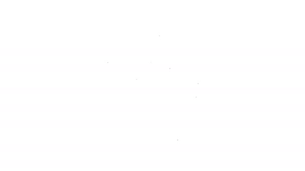 Linea nera Sacchetto di plastica con icona a zip isolato su sfondo bianco. Animazione grafica 4K Video motion - Filmati, video