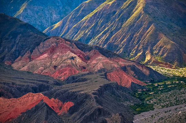 Photo of the valley landscape view from the path to the Garganta del Diablo in Tilcara, Jujuy, Argentina. Quebrada de Humahuaca - Photo, Image