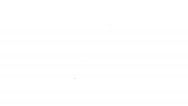 Ligne noire icône mégaphone de la police isolé sur fond blanc. Animation graphique de mouvement vidéo 4K - Séquence, vidéo