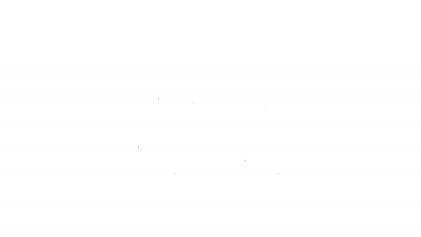 Línea negra Icono de la cama de la habitación del hotel aislado sobre fondo blanco. Animación gráfica de vídeo 4K - Imágenes, Vídeo