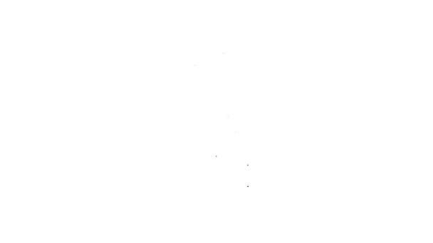 Ligne noire Pulvérisateur de jardin pour l'eau, engrais, icône de produits chimiques isolés sur fond blanc. Animation graphique de mouvement vidéo 4K - Séquence, vidéo
