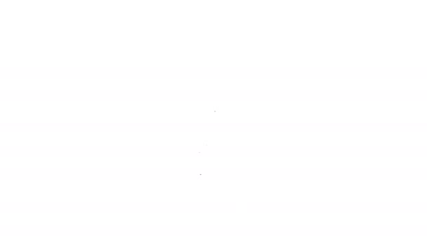 Musta viiva Noidat luuta kuvake eristetty valkoisella taustalla. Hauskaa halloweenjuhlaa. 4K Video motion graafinen animaatio - Materiaali, video