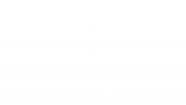 Černá čára Kouzelné pírko ikona izolované na bílém pozadí. Grafická animace pohybu videa 4K - Záběry, video