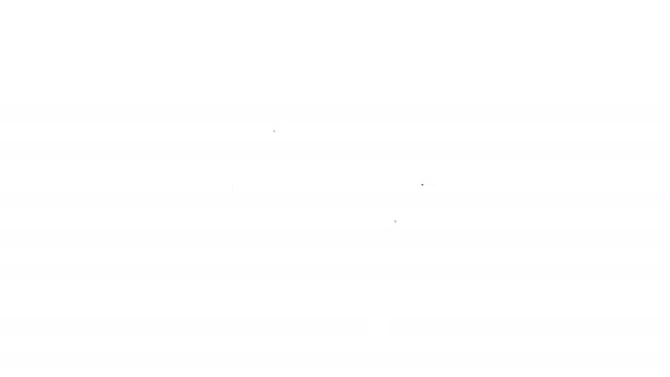 Zwarte lijn Skibril pictogram geïsoleerd op witte achtergrond. Extreme sport. Sportuitrusting. 4K Video motion grafische animatie - Video