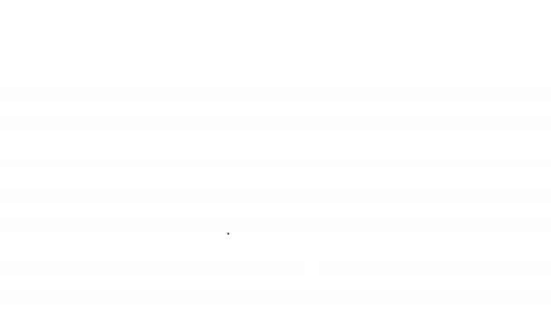 Camisola de Natal linha preta com ornamentos norwegian e feriados decoração ícone isolado no fundo branco. Saltador de inverno de malha. Animação gráfica em movimento de vídeo 4K - Filmagem, Vídeo
