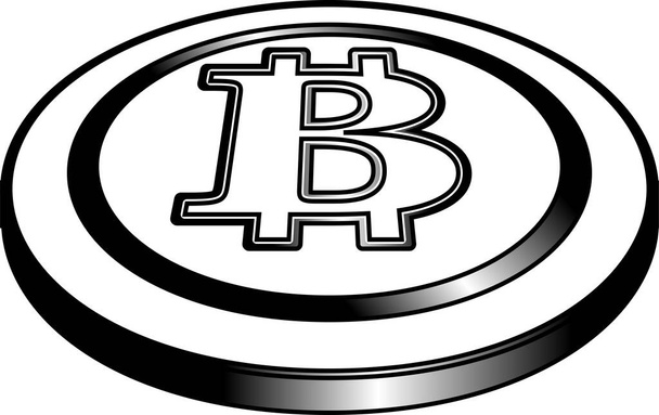 Questa è un'illustrazione di medaglie Bitcoin monocromatiche poste su un singolo piano  - Vettoriali, immagini