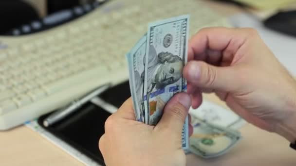 Counting US dollars - Video, Çekim
