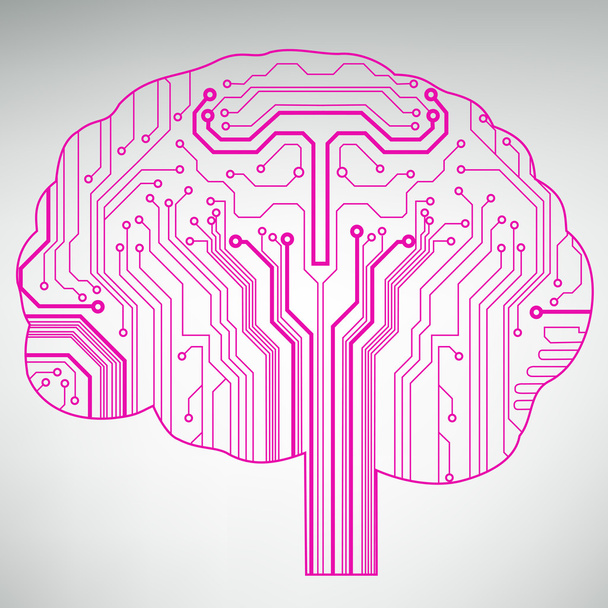devre kartını bilgisayarın tarzı beyin vektör teknolojik altyapı - Vektör, Görsel