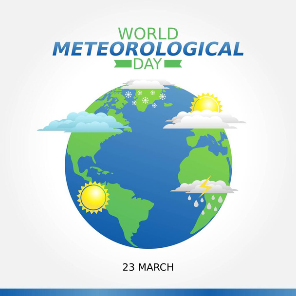 Día Meteorológico Mundial Ilustración vectorial. Conveniente para el cartel y la bandera de la tarjeta de felicitación. - Vector, Imagen