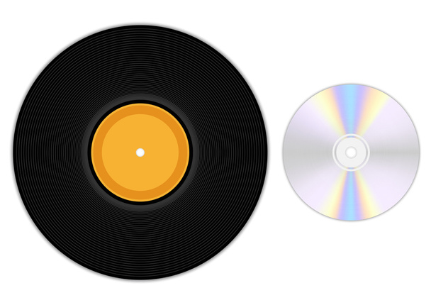 gramofoni levy ja CD
 - Vektori, kuva