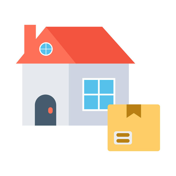 Home delivery, home, shipping, shipping fully editable vector icon - Vector, Image