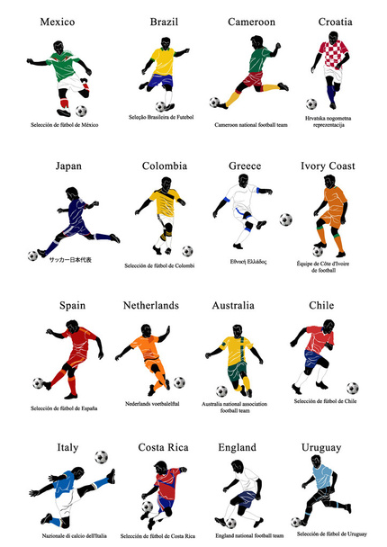 Equipos de la Copa del Mundo - 1
 - Vector, imagen
