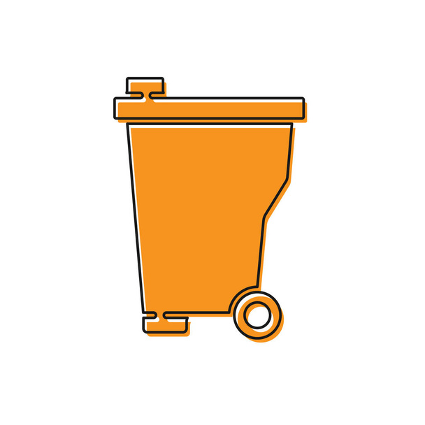 Icône poubelle orange isolée sur fond blanc. Panneau poubelle. Icône de panier de recyclage. Icône poubelle de bureau. Vecteur. - Vecteur, image