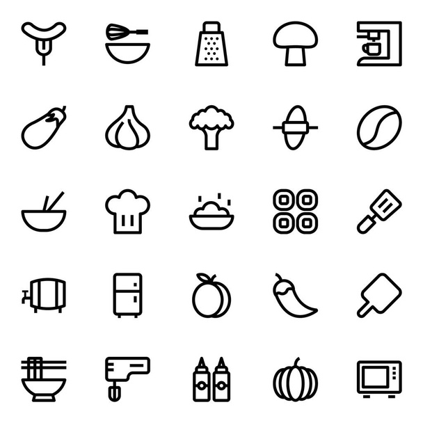 Outline icons for food. - Vector, Image
