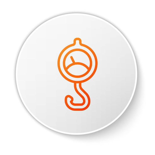 Orangefarbene Linie Federskala Symbol isoliert auf weißem Hintergrund. Waage zum Wiegen. Gewichtsbestimmung. Weißer Kreis-Knopf. Vektor. - Vektor, Bild