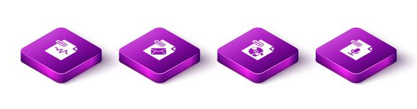 Set Isometric MP3 file document, MSG,  and OGG icon. Vector. - Vector, Image