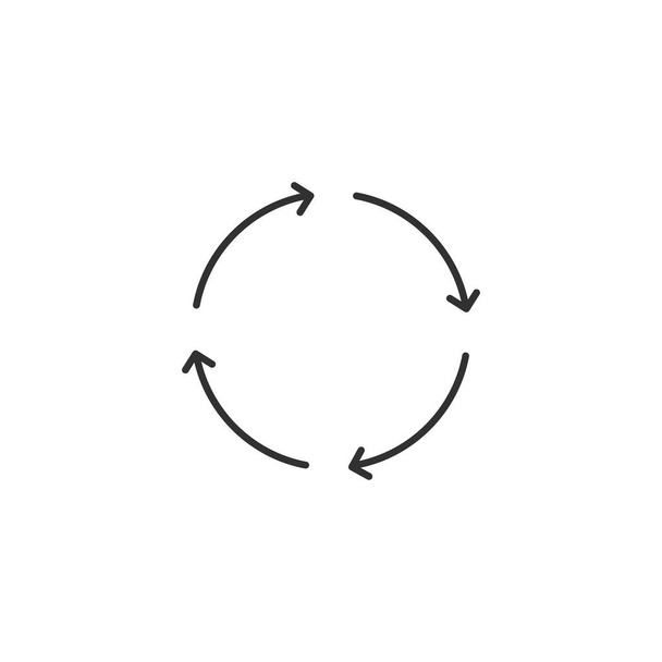 Векторная синхронизация и обновление значка, четыре стрелки круга, конвертировать значок. Векторная иллюстрация на белом фоне. - Вектор,изображение