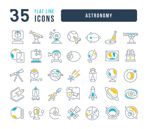 Astronomie. Sammlung perfekt dünner Icons für Webdesign, App und die modernsten Projekte. Der Schildersatz für die Kategorie Bildung. - Vektor, Bild