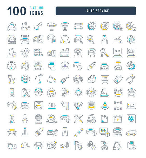 Auto Service. Collection of perfectly thin icons for web design, app, and the most modern projects. The kit of signs for category Transport. - Vector, Image