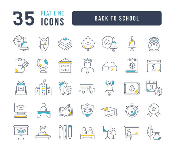 Back to School. Collection of perfectly thin icons for web design, app, and the most modern projects. The kit of signs for category Holidays. - Vector, Image