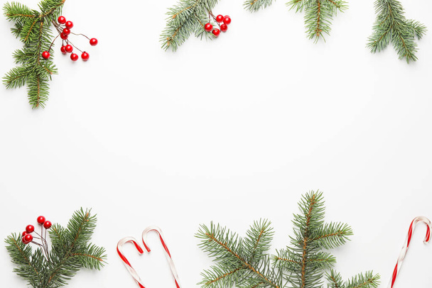 Beautiful Christmas composition on white background - Photo, Image