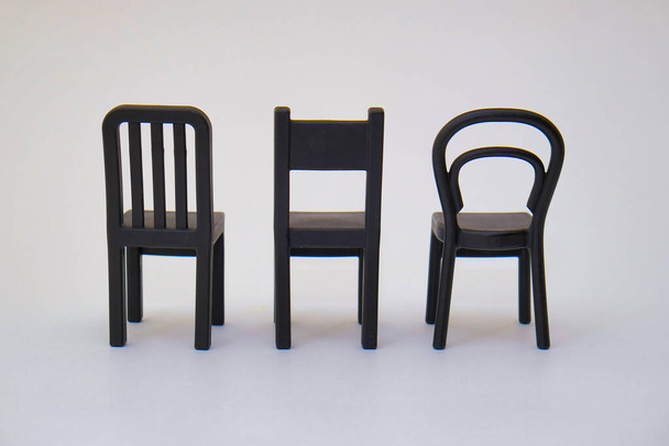 Three small chairs. Room decor - Φωτογραφία, εικόνα