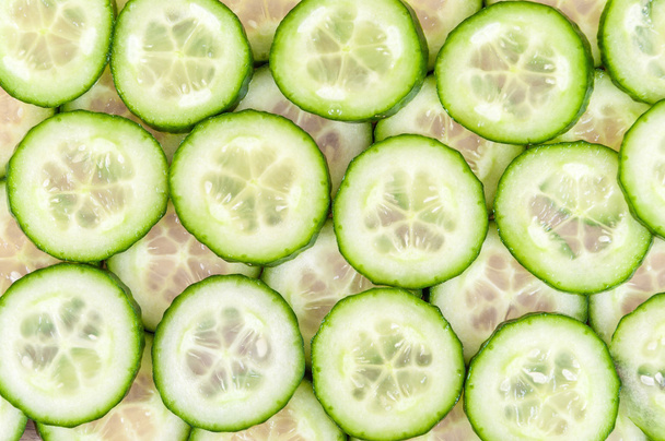 Background of cucumber slices - Foto, imagen