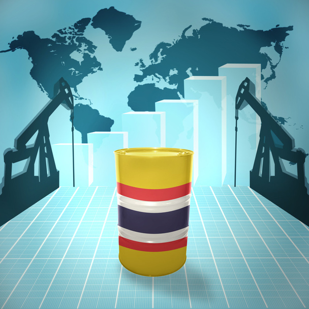 barel ropy s vlajkou Thajsko - Fotografie, Obrázek