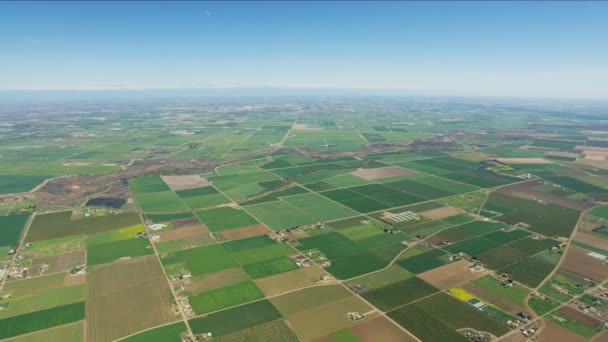 Plantas de retalhos cênicas aéreas crescendo América paisagem agrícola - Filmagem, Vídeo