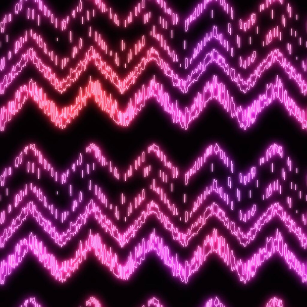 Neon light on black seamless repeat pattern - Photo, Image