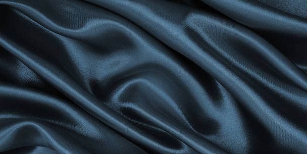 Smooth elegant dark grey silk or satin texture can use as abstract background. Luxurious background design - Fotoğraf, Görsel
