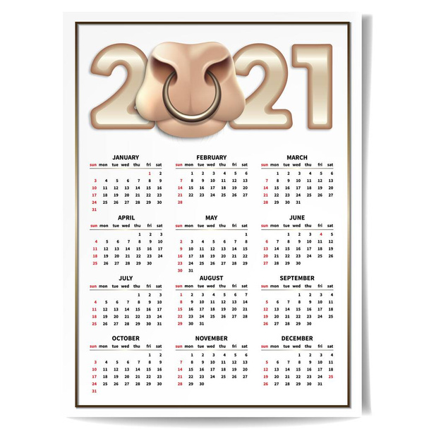 Ημερολόγιο λευκού ταύρου - Διάνυσμα, εικόνα