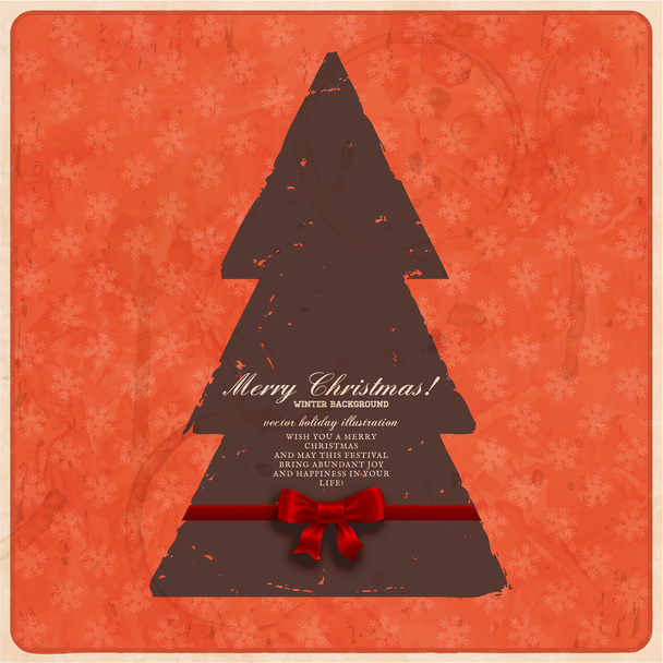 Vintage Christmas and New Year Greeting Card - Vector, Image