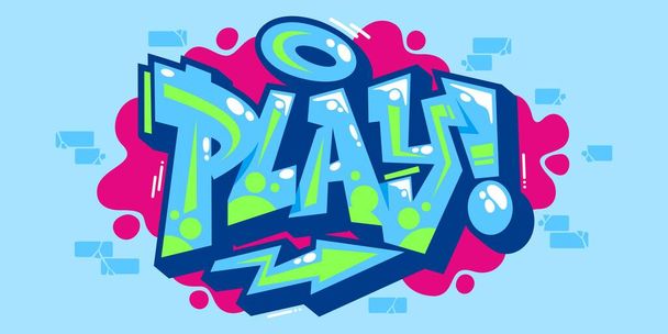 Abstract Word Play Graffiti Style Font Lettering Vector Illustration Art - Vector, Image