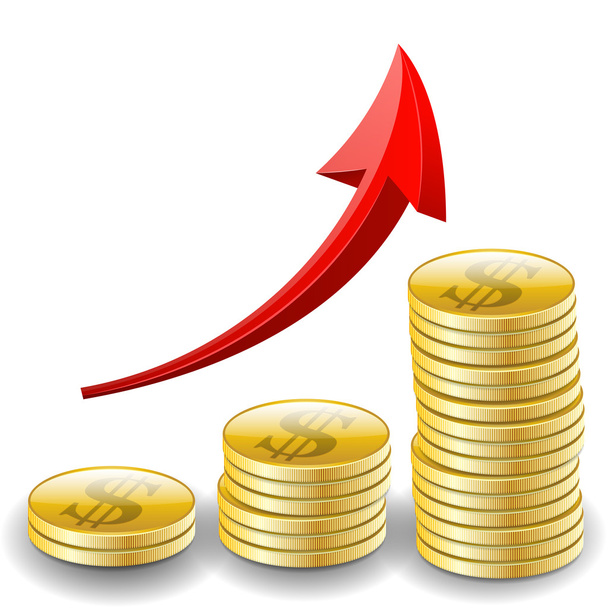 kereskedelmi ábra aranyat pénzt vektoros illusztráció - Vektor, kép