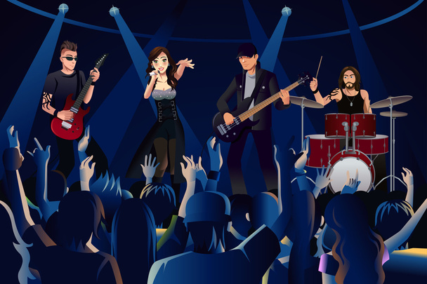 People in a concert - Vector, Image