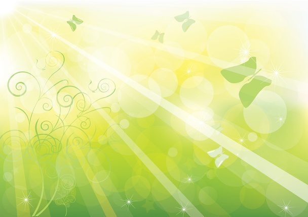 Green bokeh abstract light background. - Vector, Image