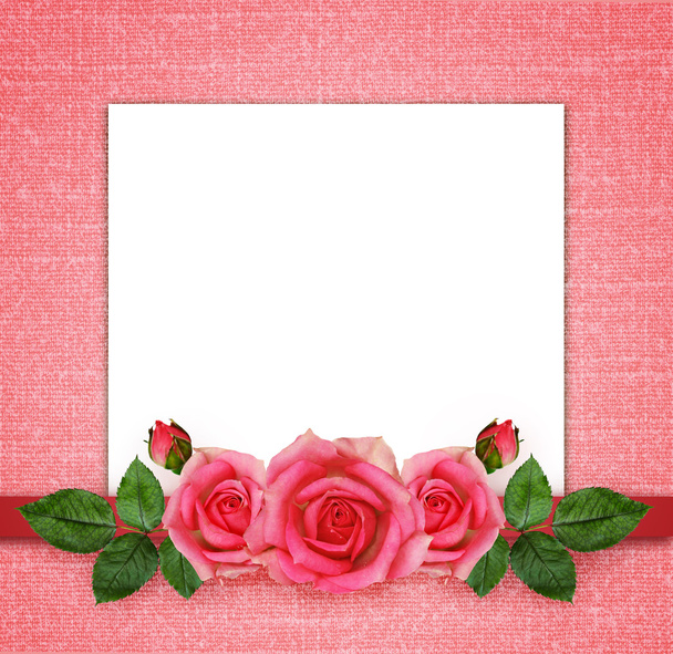 Rose flowers arrangement and frame - Fotó, kép