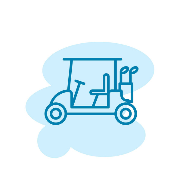 Diseño de ilustración de icono de carrito de golf. Ilustración vectorial se puede utilizar para temas como golf, golf, ocio - Vector, imagen