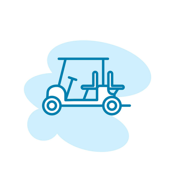 Diseño de ilustración de icono de carrito de golf. Ilustración vectorial se puede utilizar para temas como golf, golf, ocio - Vector, imagen