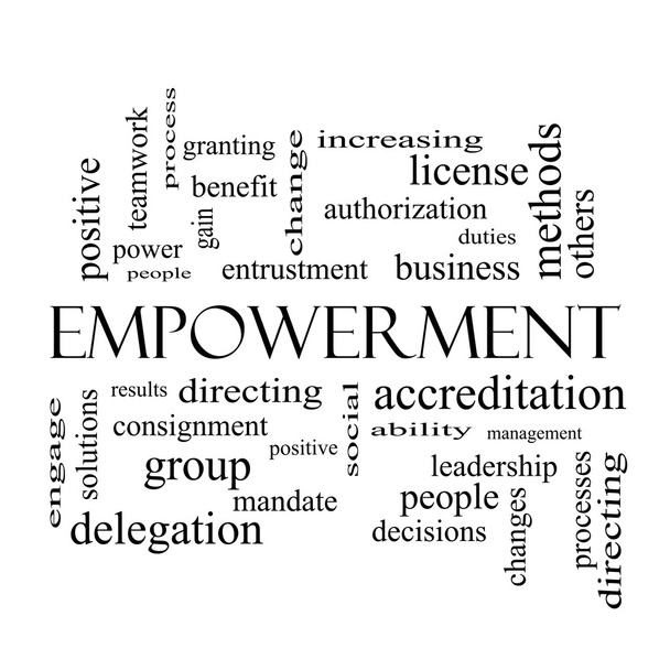 Empowerment Word Cloud Concept in black and white - Photo, Image