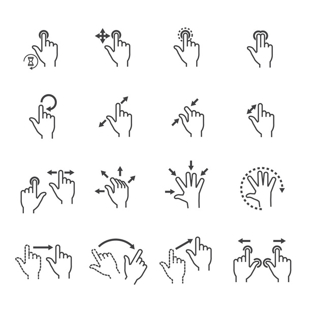 Піктограми жестів для сенсорних пристроїв
 - Вектор, зображення