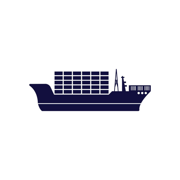 Frachtschiff-Symbol-Design-Vorlage Vektor isolierte Illustration - Vektor, Bild