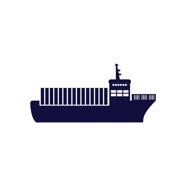 Icono de nave de carga diseño plantilla vector ilustración aislada - Vector, Imagen