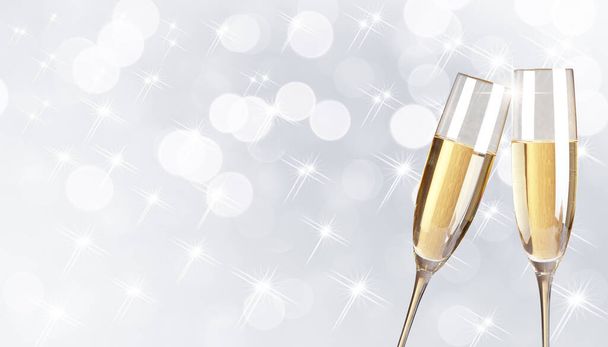 Glasses of champagne with splash, celebration theme concept - Photo, Image
